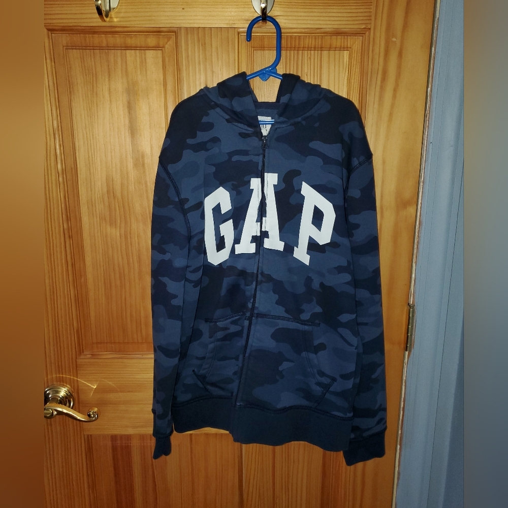 GAP Camo Zip Up Hoodie Boys XXL